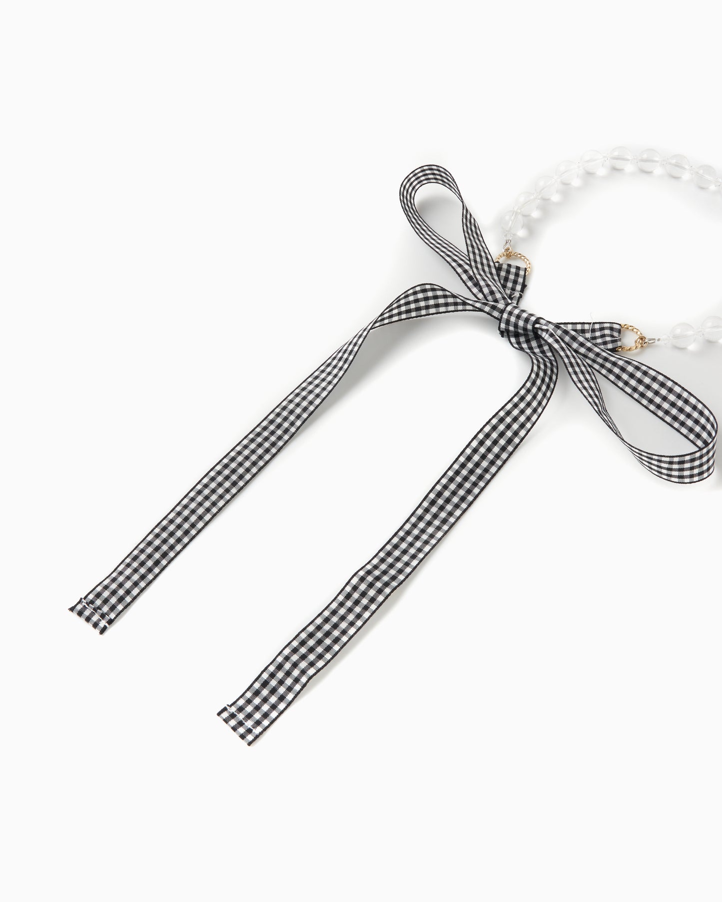 Crystal-Black Ribbon Belt Necklace【Delivery in February 2025】