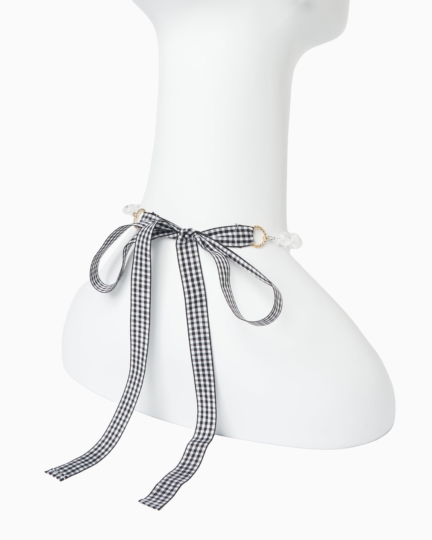 Pearl-Navy Ribbon Belt Necklace【Delivery in February 2025】