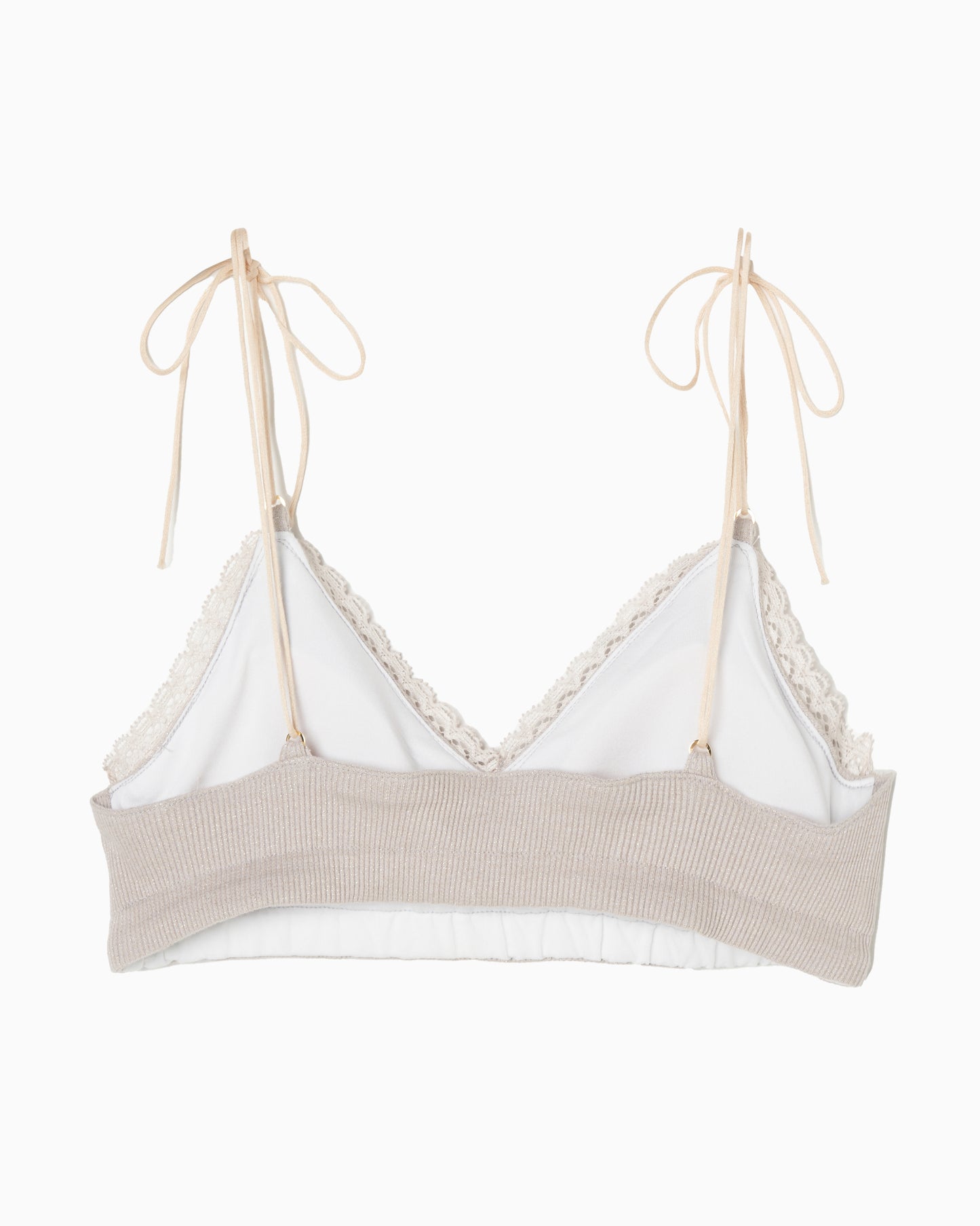 Glitter Rib Bralette beige【Delivery in February 2025】