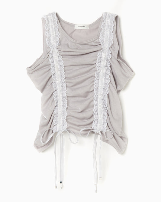 Shirring Tank Top gray【Delivery in Jun 2025】