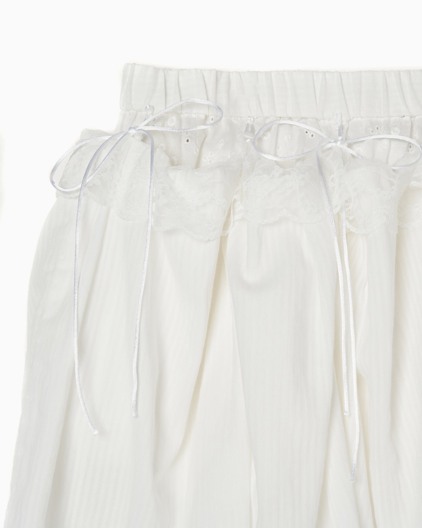 Long to Mini Tiered Skirt white lace【Delivery in September 2024】