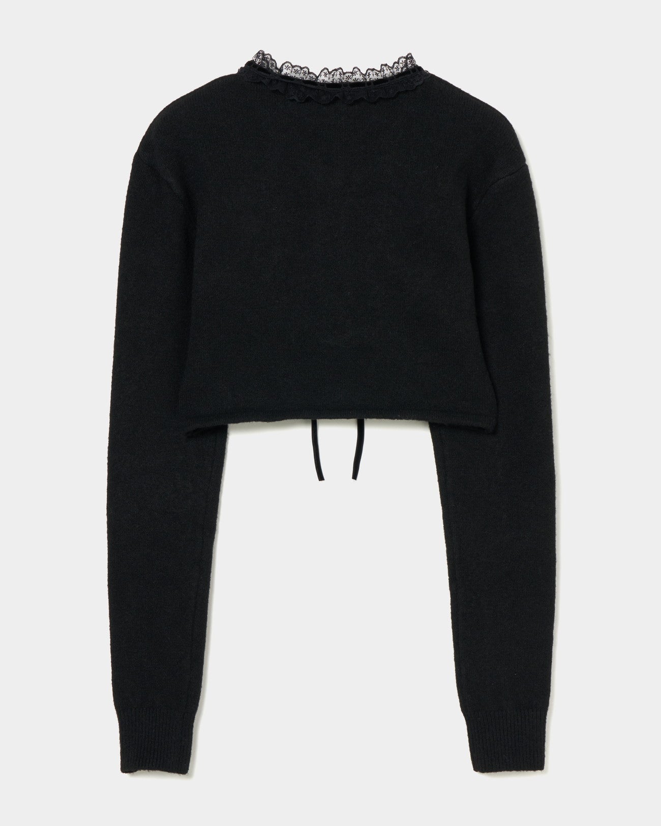 Crop Knit Cardigan black【Stock】