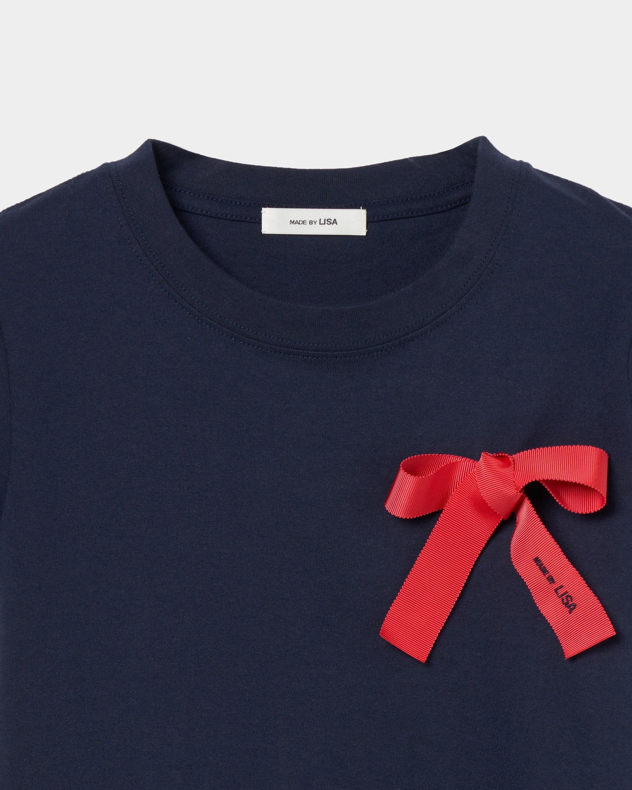 Ribbon Detail Baby Tee Navy 【Delivery in Jun 2025】