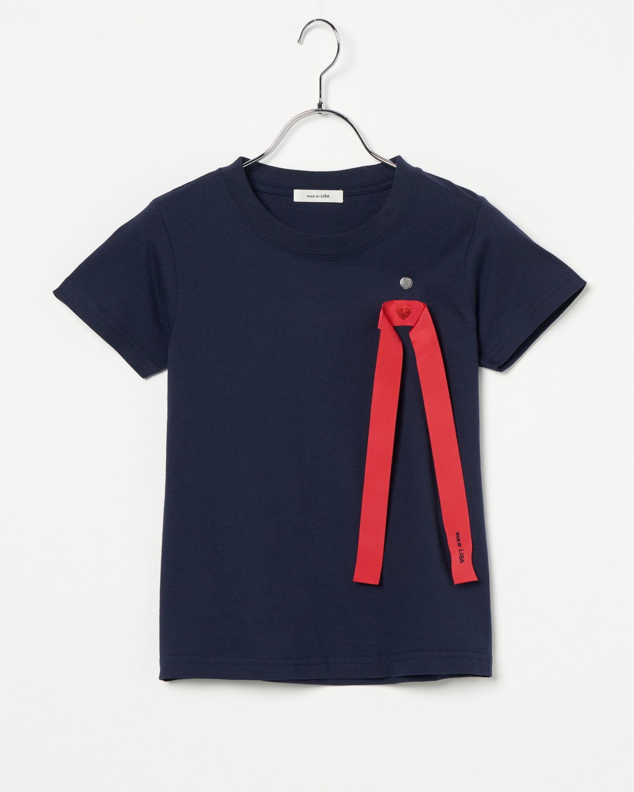 Ribbon Detail Baby Tee Navy 【Delivery in Jun 2025】
