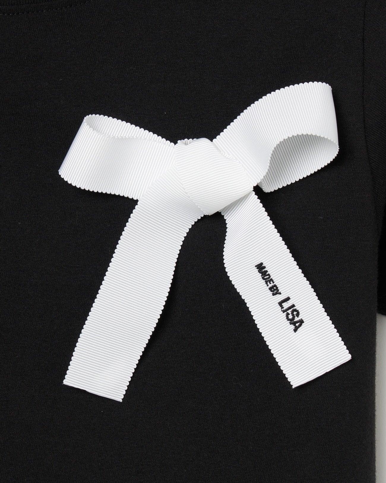 Ribbon Detail Baby Tee Black 【Delivery in Jun 2025】