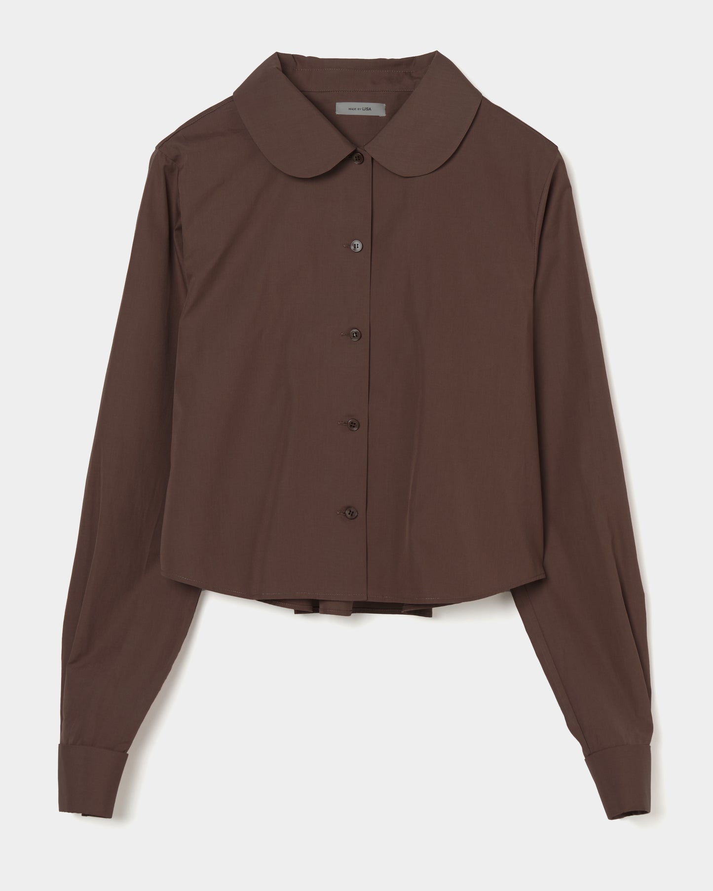 Peter-Pan Collar Shirt brown【Delivery in Jun 2025】