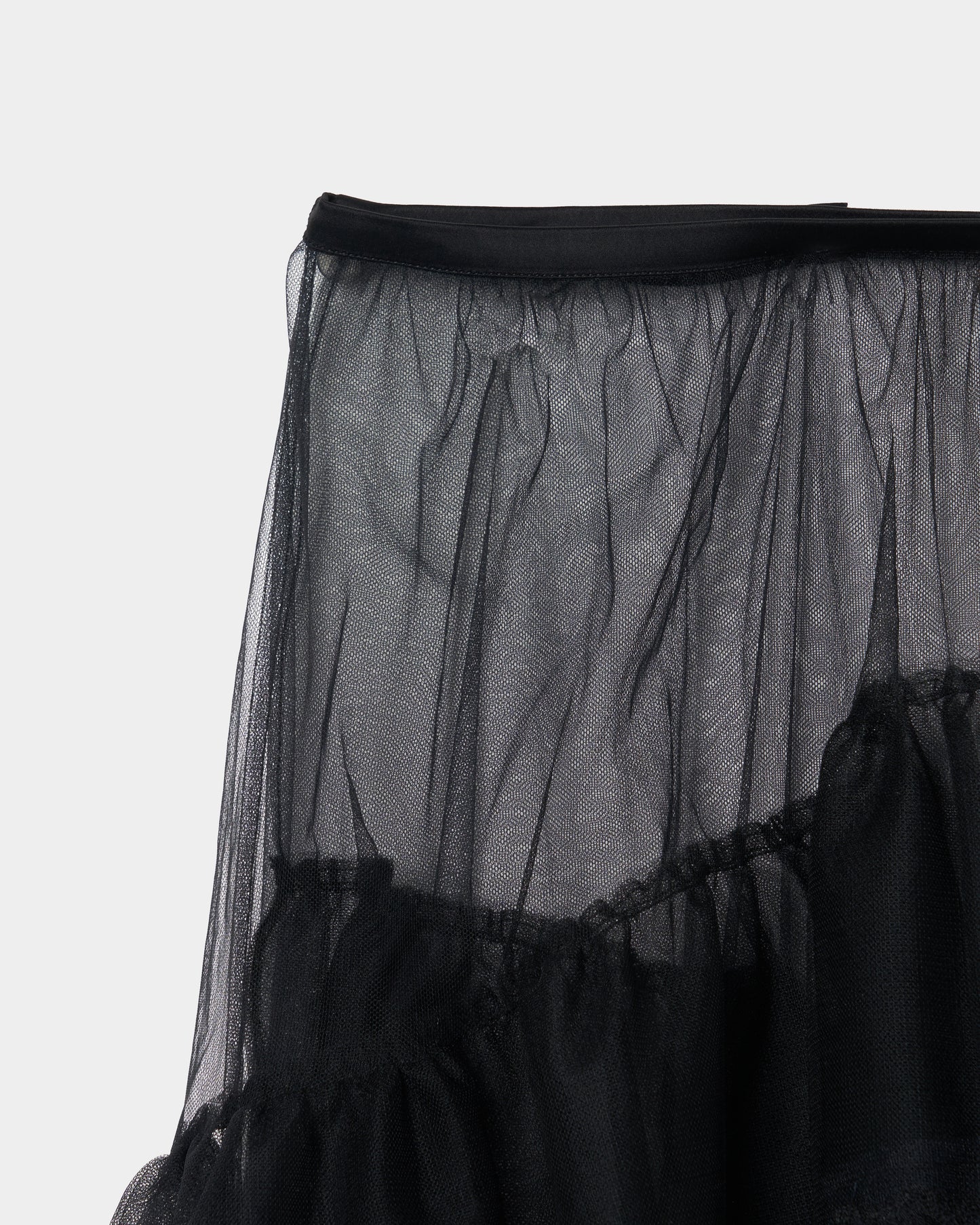 Tulle Midi Skirt Black【Delivery in Jun 2025】