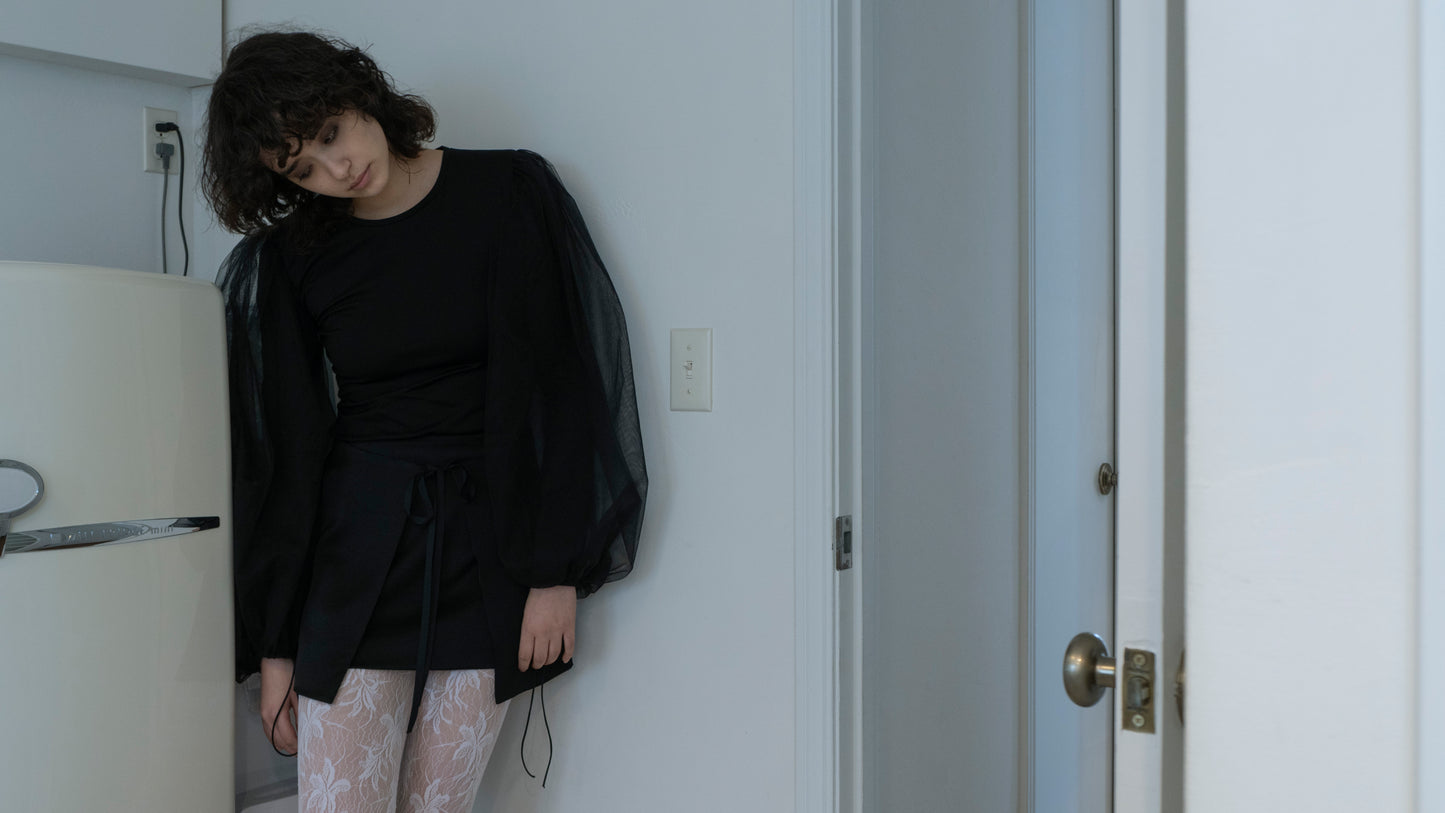 Tulle Long Sleeve Top White【Delivery in Jun 2025】