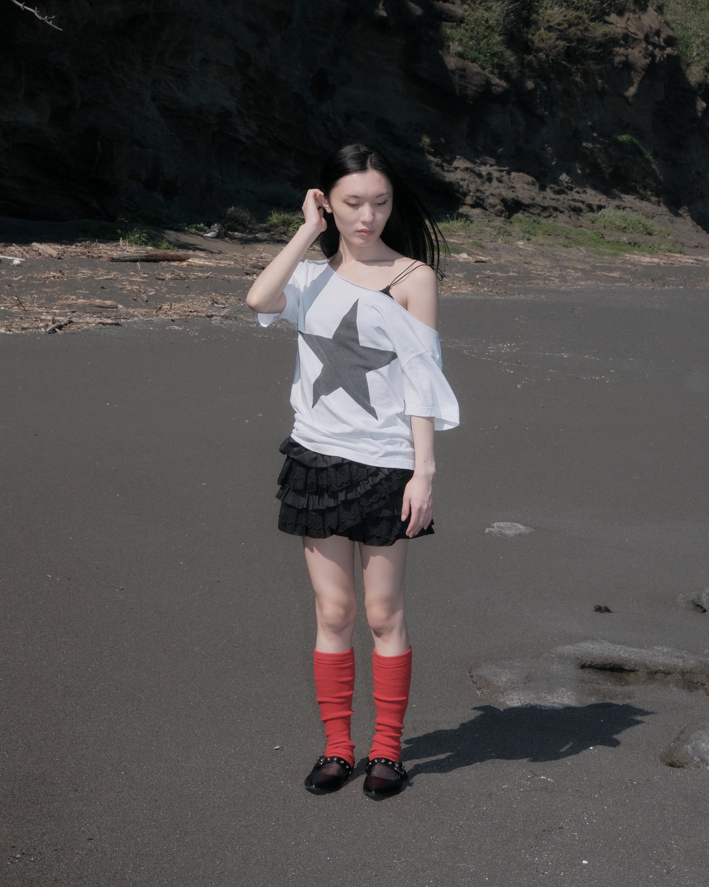 Mini Wrap Skirt black【Stock】