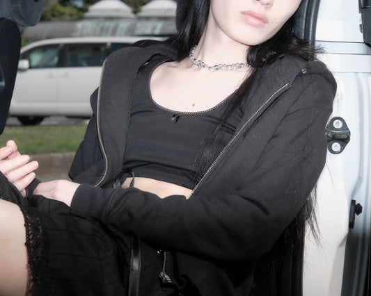 Cropped Tank Top black【Stock】