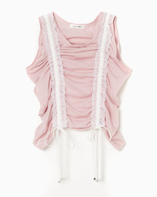 Shirring Tank Top pink【Delivery in February 2025】