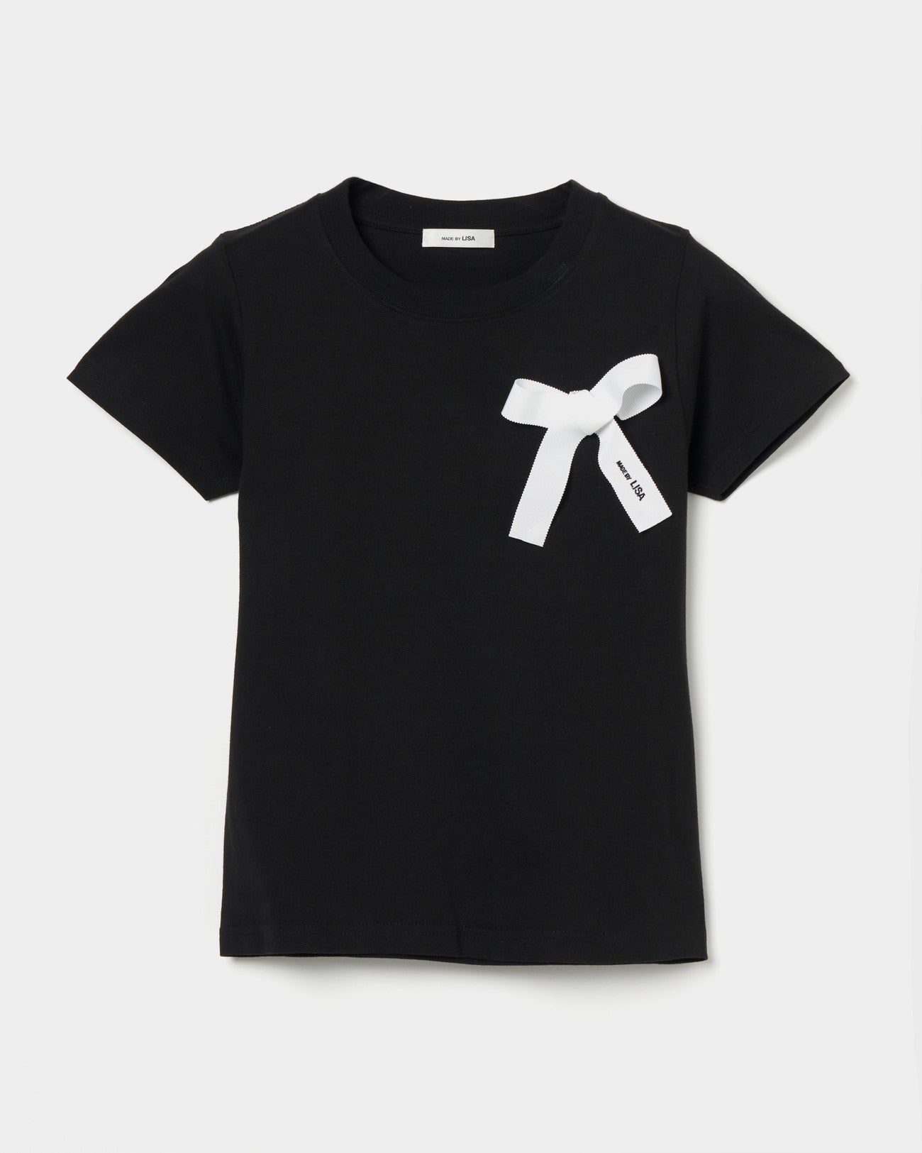 Ribbon Detail Baby Tee Black【Delivery in March 2025】